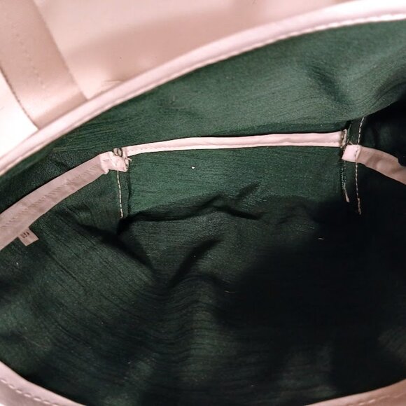 NEW Reusable Fabric Gift Bag Christmas Trees White Green with Glitter 7x7x4" - Picture 5 of 5